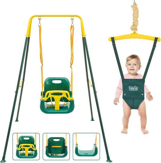 FUNLIO 2-in-1 schommelset voor jumper, groen