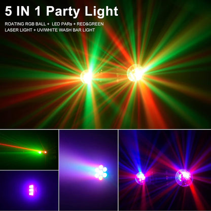 5-in-1 disco party lichtstandaard / disco bal / par light / blacklight strobe effecten / afstandsbediening / geluidsgeactiveerd voor muziek show concert decoratie
