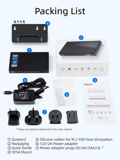 Mini PC – Mini Computer – Compacte PC – Kleine Desktop – Stille PC – 8GB/256GB – Ventilatorloos & Compact formaat