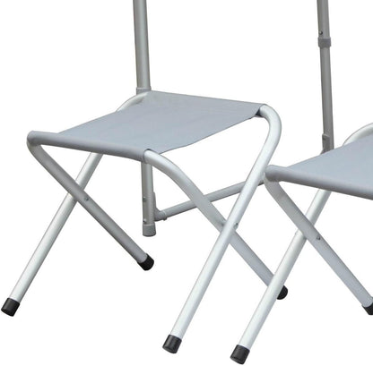 Klaptafel met 4 klapkrukken plus opbergruimte, alles past in een transportkoffer.