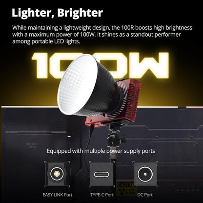 LED-Videolamp – Draagbare COB-Lamp – Fotolamp – Cameralamp – Studiolamp – 100W Compact – Tweekleurig 2700K-6500K