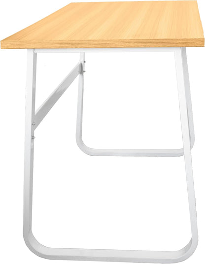 Schrijftafel voor computer, pc-tafel, studio-bureau met legplank van hout, tafel in industriële stijl, van hout en metaal, 120 x 60 x 75 cm
