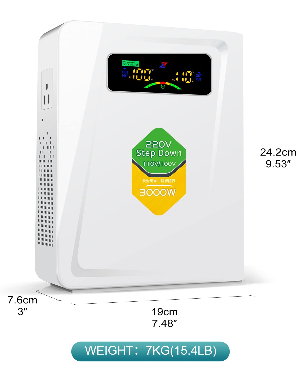 ZHENGXI ELECTRIC 3000W spanningsomvormer 230v naar 110V, Step Down Transformer Voltage Converter 220V to 110V
