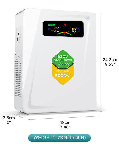 ZHENGXI ELECTRIC 3000W spanningsomvormer 230v naar 110V, Step Down Transformer Voltage Converter 220V to 110V