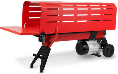 EBERTH Houtsplijter, brandhoutsplijter, hydraulische splijter, elektrisch, 2200 W, met 7 ton splijtkracht en kooi, max. tot 52 cm houtlengte en 25 cm diameter, transportwielen, 230 V, liggend