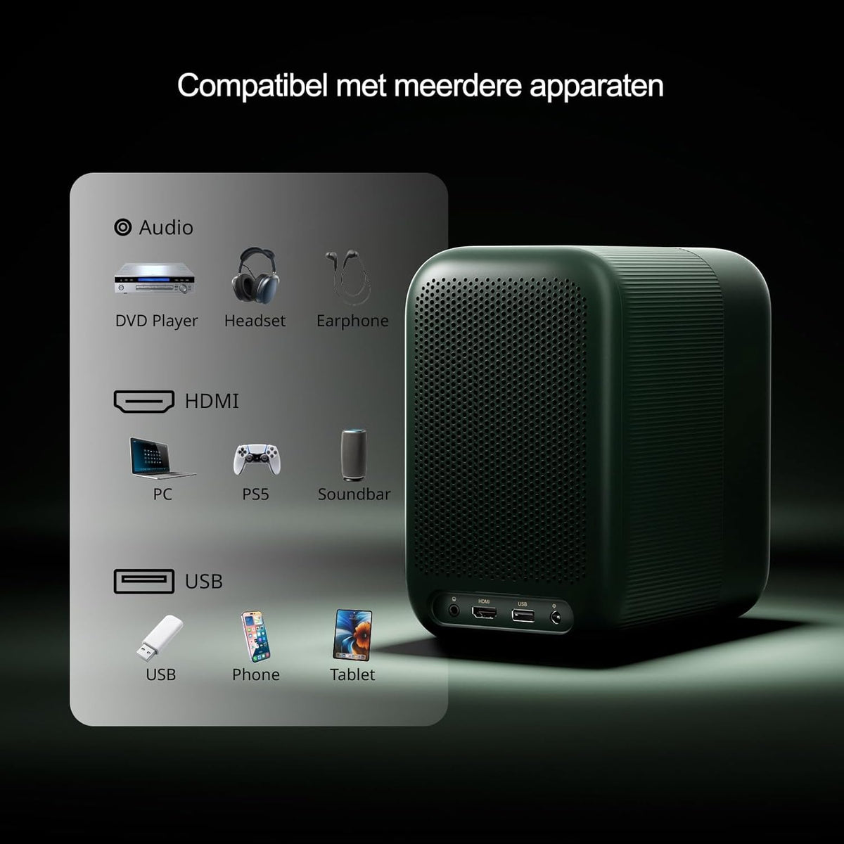 WEMAX 4K Projector【Netflix Gecertificeerd & Google TV】Draagbare Projector met Standaard【4K Ondersteuning & 1080P Native】320 ISO Lumen, Dolby Audio, HDR 10, WiFi/Bluetooth, Smart Projector Home Cinema