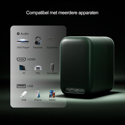 WEMAX 4K Projector【Netflix Gecertificeerd & Google TV】Draagbare Projector met Standaard【4K Ondersteuning & 1080P Native】320 ISO Lumen, Dolby Audio, HDR 10, WiFi/Bluetooth, Smart Projector Home Cinema