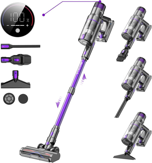 Draadloze Steelstofzuiger – Stofzuiger – Kruimeldief – Snoerloze Zuiger – Handstofzuiger – Krachtige 580W Borstelloze Motor – 70 Minuten Gebruikstijd - QUORE