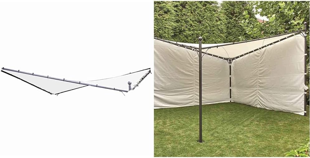 Siena 261633 Garden dak Berlino, 400 x 400 cm, wit & Siena Garden Set zijpanelen voor paviljoen Berlino 400x400 cm wit