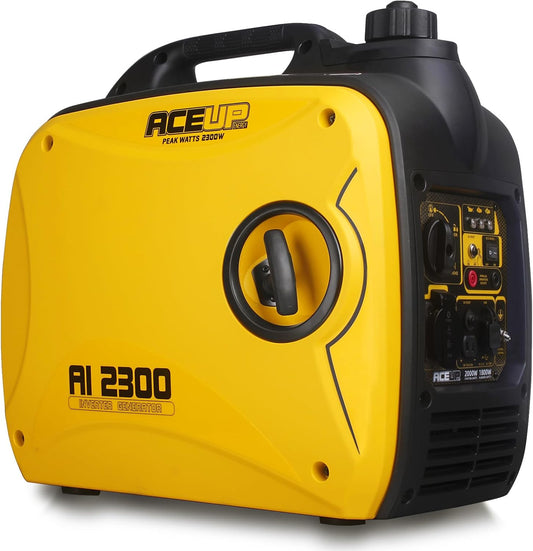 Aceup Energy Inverter stroomgenerator, 2000 watt, noodstroomaggregaat, stille benzine, stroomgenerator, licht, met USB 230 V, 12 V stopcontacten, 4-taktmotor, 19,8 kg
