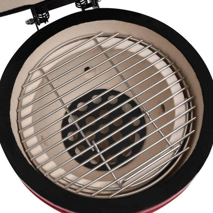 vidaXL Kamado barbecue 2-in-1 56 cm keramiek rood