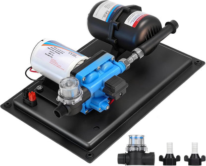 Waterpomp DC 12 V 3,8 bar 55 psi zelfaanzuigende drukpomp membraanpomp met drukschakelaar 5,5 GPM waterpomp en 0,75 l tank