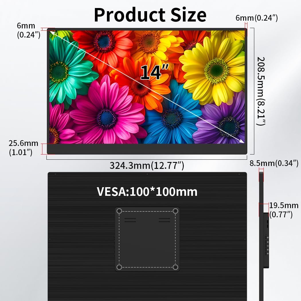 14 inch 4K touchscreen, 3840 x 2160, 10-punts capacitief touchscreen, geïntegreerde luidsprekers, VESA, commercieel display (IPS 3840 x 2160, 14 inch)
