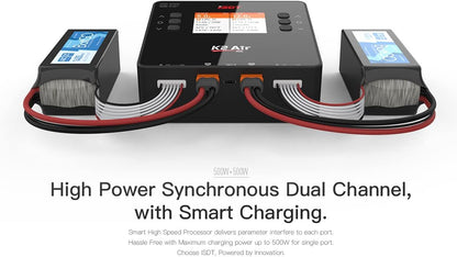 Lipo Lader – RC Batterijlader – Slimme Acculader – Dual Channel Oplader – Bluetooth Afstandsbediening – 200W AC / 500W DC – 2 Batterijen Gelijktijdig Laden