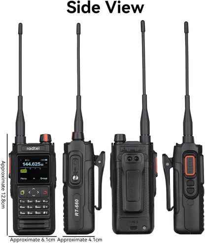Radtel RT-660 IP67 GPS Bluetooth dual-band VHF/UHF portofoon met APRS, SATCOM, KISS, TNC, SMS-functie, luchtverkeersscanner, NOAA-weerwaarschuwingen en oplaadbare USB-C-batterij