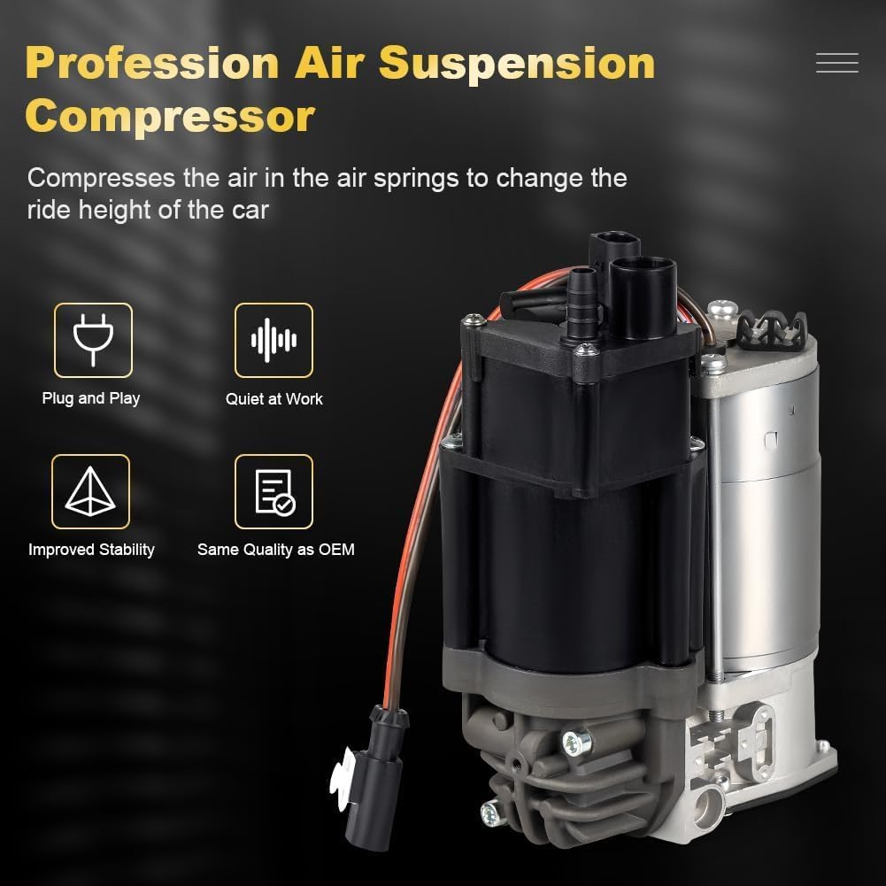 Luchtveringscompressorpomp met ventielblok, compatibel met X5 F15 M F85 X6 F16 M F86 2012-2019, vervanging voor 37206875177 37206868998 3720685055