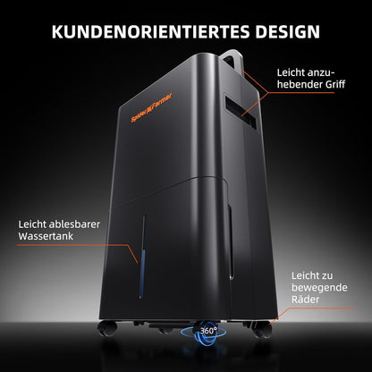 SPIDER FARMER Grow Box 12L/24H elektrische luchtontvochtiger met afvoer- en ventilatiepijp, automatische ontdooiing, 24-uurs timer, ideaal voor kweektent