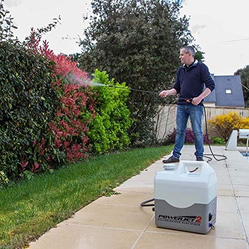 Multirex PowerJet 2 elektrische sproeier 12 V, bereik 10 m, looptijd 5 uur, pomp 5,5 bar met drukschakelaar, carbon lans 1,5 m, 7 sproeiers, externe afzuiging, ontschuimen daken gevels