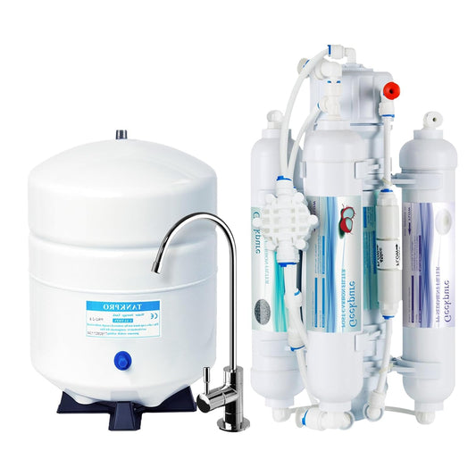 Geekpure 4 Stage Reverse Osmosis RO Drinking Water Filter System - 100 GPD NSF Membrane Certificated - QUORE