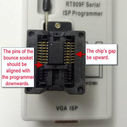 RT809F Programmer 8 Adapters Moederbord Reader sop8 IC socket flash programmer clip eprom klem VGA ICSP LCD PCB Board 24 25 93 serie