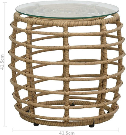 Festnight Set van tafel en stoelen, 3-delig, tuinmeubelen voor buiten, synthetische rotan, eikenkleur - QUORE