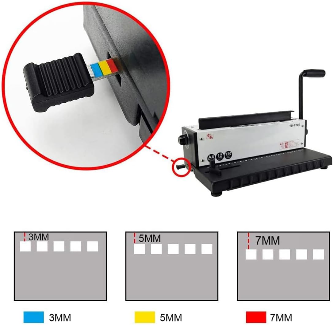 RAYSON TD-1200 Metaaldraad bindmachine – 3:1 ponsafstand, 34 gaten, perforeert 12 A4-bladzijden, bindt tot 120 pagina’s