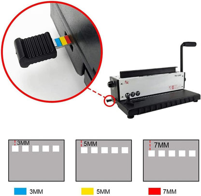 RAYSON TD-1200 Metaaldraad bindmachine – 3:1 ponsafstand, 34 gaten, perforeert 12 A4-bladzijden, bindt tot 120 pagina’s