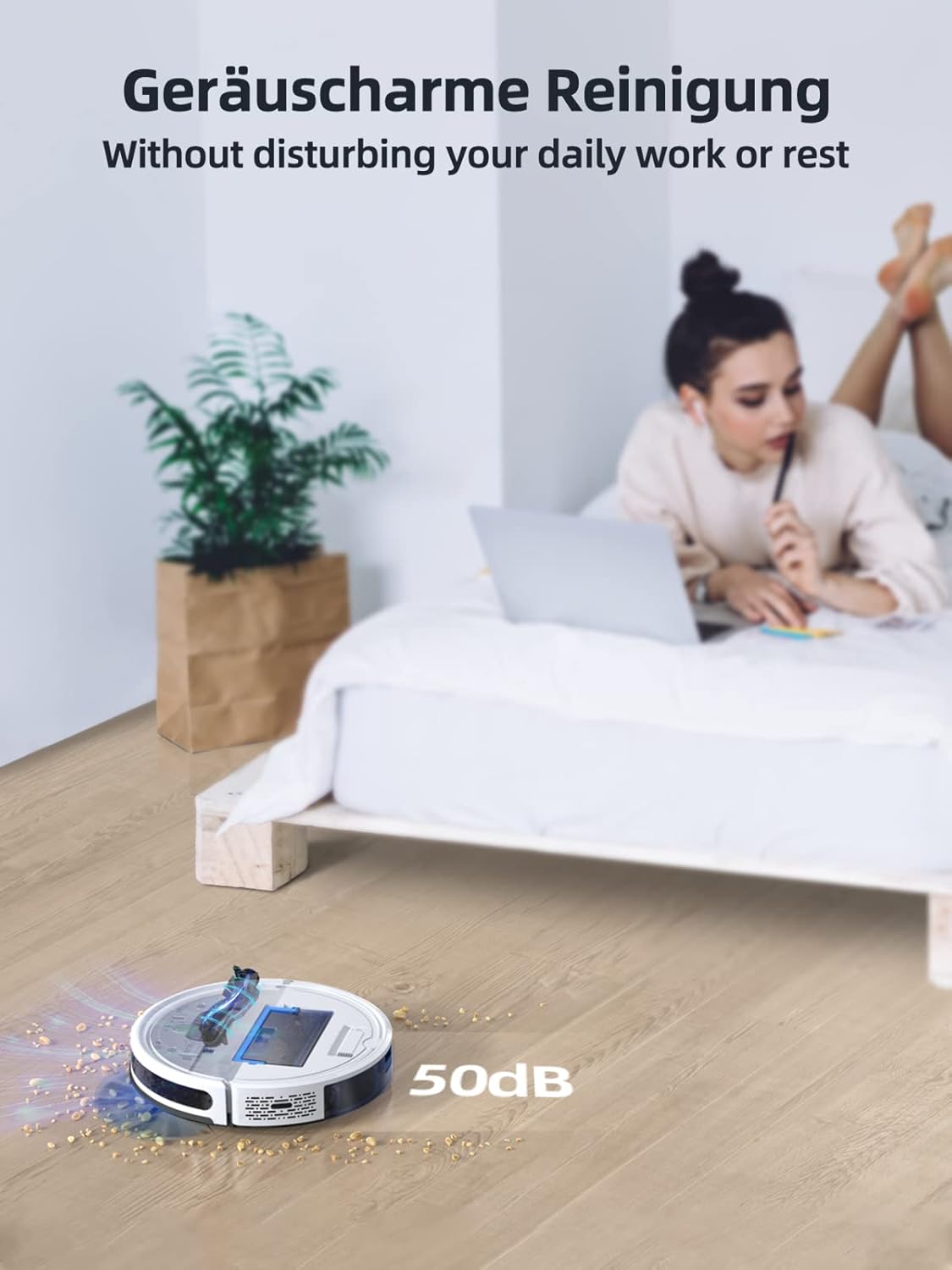 HONITURE Robotstofzuiger met dweilfunctie, G20 stofzuiger, 3000 Pa, vegen, 3-in-1 robotstofzuiger, wifi, Alexa & app-bediening, ideaal voor dierenharen, tapijten en harde vloeren