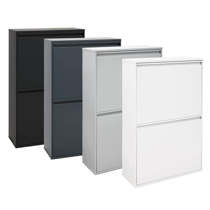 Afvalcontainer – Recyclingbak – Vuilnisemmer – Afvalscheidingsbak – Wit 4x17 L (68 L) – Stalen Behuizing – Uittrekbare Lades
