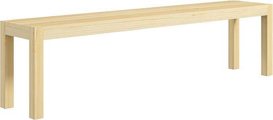 Houten Bank – Zitbank – Stoelbank – Keukenbank – Driezitsbank – Massief Dennenhout – Belastbaar Tot 330 kg – Afmeting 175x33x45 cm – Landelijke Stijl