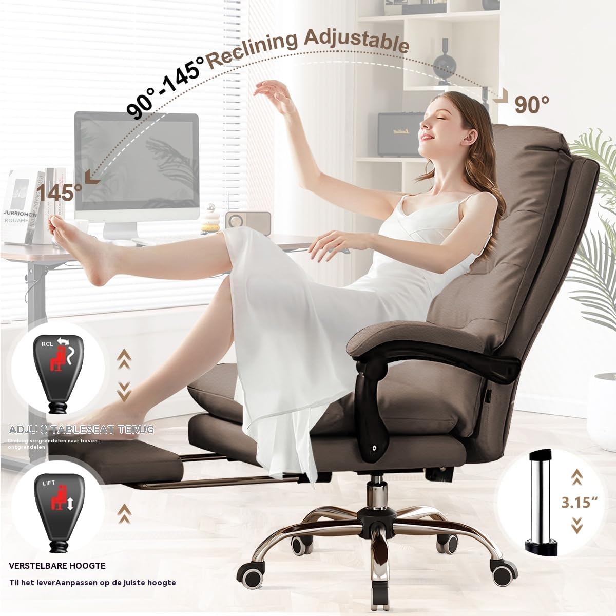 Office Chair with Footrest · Gaming Chair · Ergonomic Executive Office Chair · High Back Computer Chair - QUORE