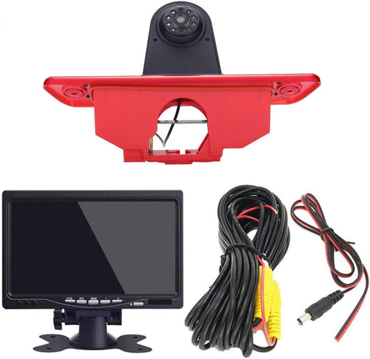HD Caravan Transporter achteruitrijsysteem remlicht achteruitrijcamera dakcamera parkeerhulp met hoek verstelbaar compatibel met Peugeot Expert/FIAT Scudo / Citroen Jumpy/Toyota Proace