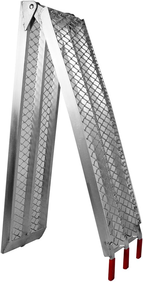 Oprijplaat aluminium opvouwbaar – 226cm 340kg – motoroprijplaat oprijsteun oprijplank