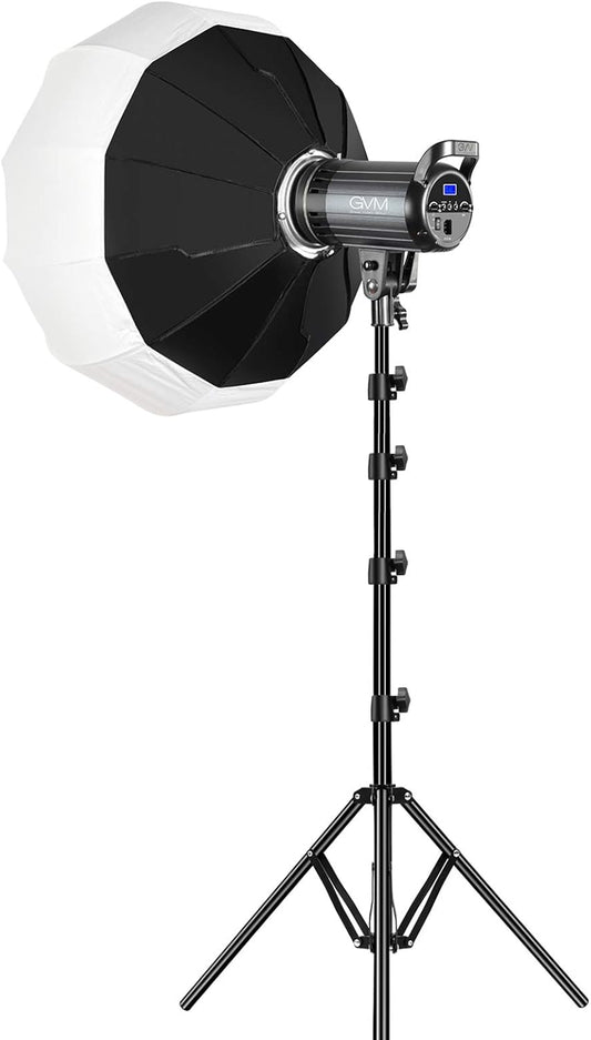 Tweekleurige LED-videolamp, GVM 100 W fotografieverlichting met Bowens-bevestiging, APP-besturingssysteem, lantaarn softbox videoverlichtingsset voor YouTube buitenstudio, dimbaar 3200K-5600K, CRI 97+
