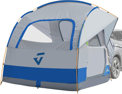 JOYTUTUS SUV-tent voor camping, 4-6 personen, 234 x 234 x 210 cm (l x h), waterdicht PU 2000 mm, dubbellaags, ontwerp met dubbele deur, outdoor, camping, reizen, blauw