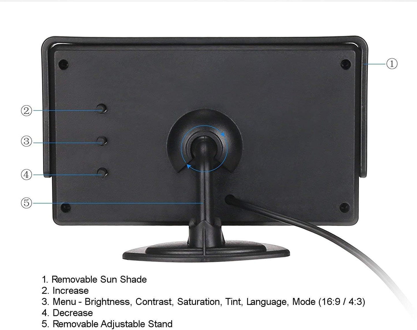 Dolfijn achteruitrijcamera, OEM remlicht vervanging voor Vauxhall Vivaro/Opel Vivaro 2001-2014 met 4,3 inch dashboard monitor