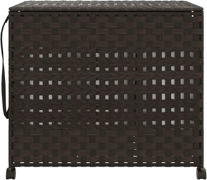 Wasmand Met Wieltjes – Wasbak – Laundry Basket – Wascontainer – Wasmand Rattan – Handgeweven Rattan & 3 Vakken – Inclusief Wielen Met Remmen