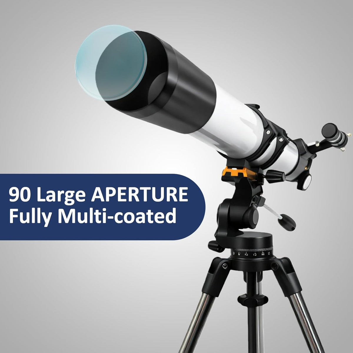 Astronomische telescoop voor volwassenen, professioneel, 800/90 mm, AZ Mount, krachtige refractortelescoop voor kinderen en beginners, draagbaar, met tas en statief