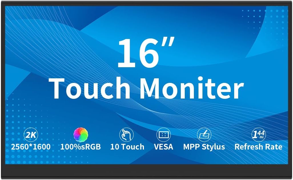 Touchscreen Monitor – Beeldscherm – Scherm – Display – Computerscherm – 40,6 Cm / 16 Inch – 2K 2560 X 1600