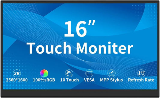 Touchscreen Monitor – Beeldscherm – Scherm – Display – Computerscherm – 40,6 Cm / 16 Inch – 2K 2560 X 1600