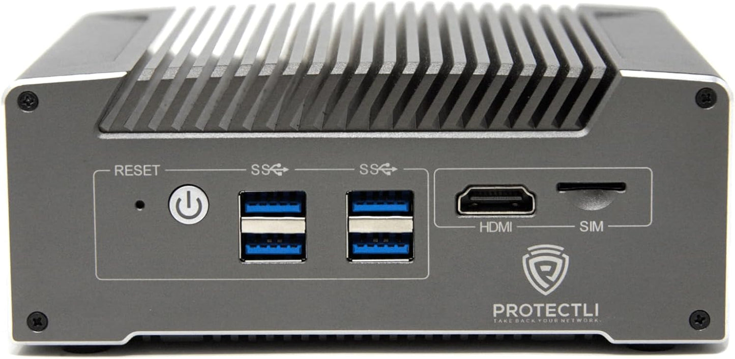 Protectli Vault V1410-4 poort, Micro Appliance/Mini PC - Intel N5105, 4X 2.5G NIC's, 8 GB LPDDR RAM on-board, 32 GB eMMC on-board, 500 GB NVMe SSD