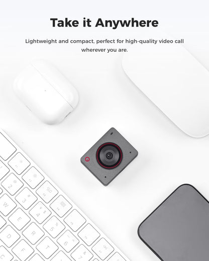 OBSBOT Meet 2-4K Webcam for PC with 1/2" Sensor, AI Framing & Autofocus, Beauty Mode, Lightweight, HDR, Webcam with Microphone, 60 FPS, Web cam for Streaming, Meeting, Gaming, etc. (Space Grey)