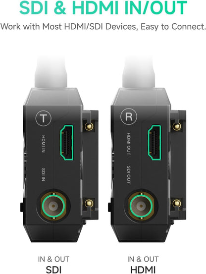 ACCSOON CineView SE Draadloze Videozender en Ontvanger Systeem, 2.4G/5G Dual-Band, HDMI/SDI In/Uit, Tot 350m Bereik, Lage Latentie, voor Cameramonitoring en Live Streaming