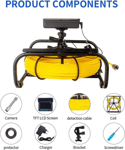 17 mm buis inspectiecamera met 16 GB DVR-video-opnamefunctie, 4,3 inch display endoscoop met ledlampen, industriële endoscoop voor loodgieters,