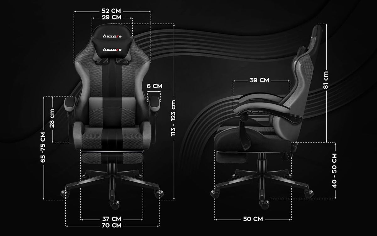 Gamingstoel – Bureaustoel – Computestoel – PC Stoel – Gamestoel – Ergonomisch Design – Verstelbare Voetsteun – Ademend Mesh – Geschikt tot 185 cm – Draaggewicht 140 kg