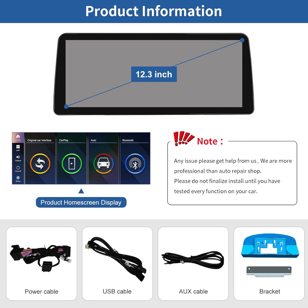 Road Top 12.3 Inch Car Radio Car Touch Screen Wireless Carplay for BMW 5er E60/E61 2003-2008 Year with CCC System, Car Multimedia Radio Receiver, Support Wireless Android Auto, Mirrorlink - QUORE