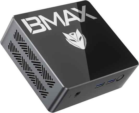 BMAX Mini PC Intel N97 (tot 3,6 GHz) 16 GB DDR4 RAM 512 GB M.2 SSD Win 11 Pro Mini Desktop B4Pro Mini PC Sobremesa HDMI/WiFi 5/BT4.2/USB3.2 Dual Display Tower PC met VESA voor School/Kantoor.