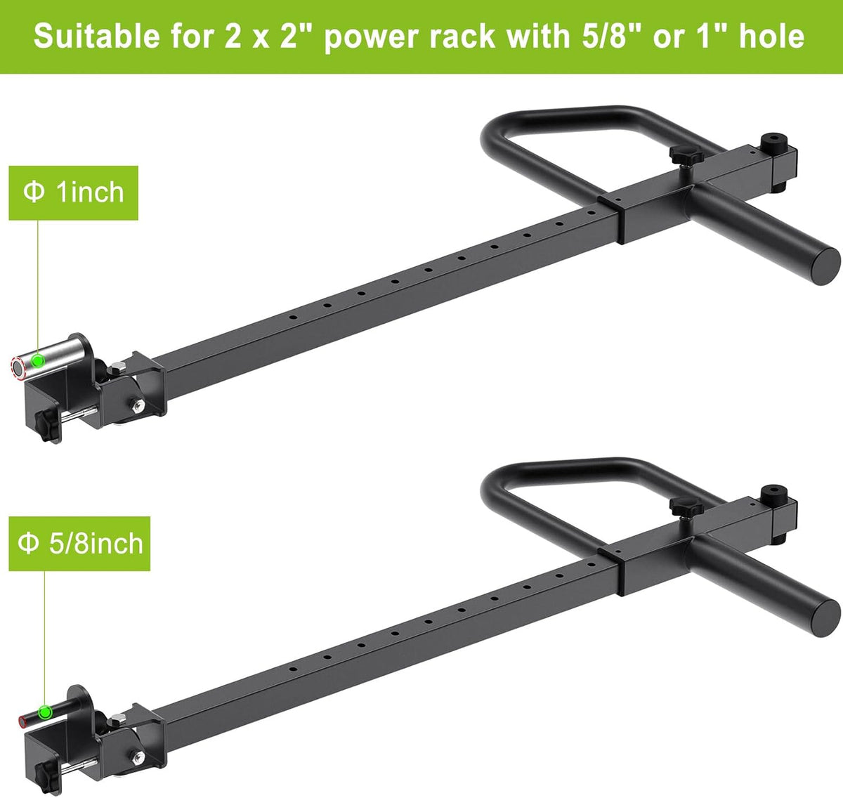 Kipika Verstelbare hefboomarmen Power Rack Stoorzendarmbevestigingen 5,1 x 5,1 cm Compatibel Olympische platen 5,1 cm Gaten 1,6 cm of 2,5 cm