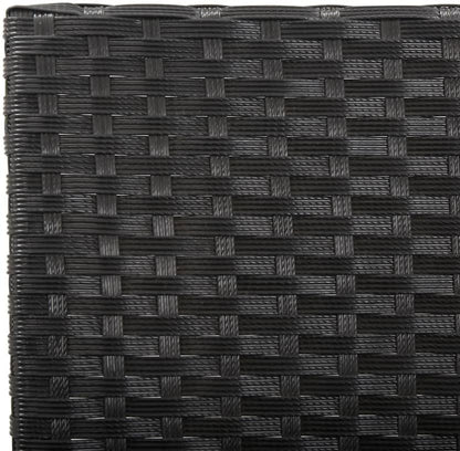 vidaXL Garden Bench with Cushions Sofa Outdoor Bench Garden Furniture Sofa Furniture Outdoor Bench Outdoor Furniture Bench Garden Benches Furniture Poly Rattan Black - QUORE