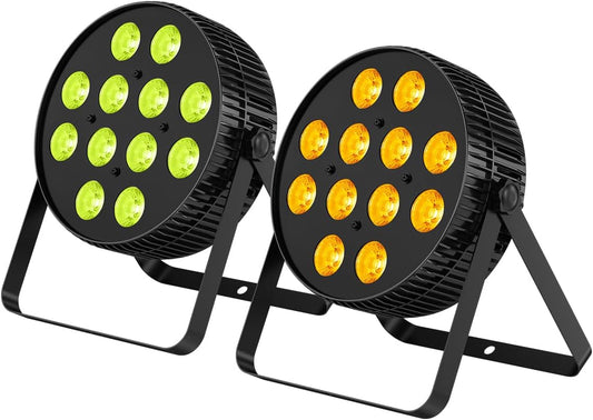 BETOPPER Par led-schijnwerper, 12 leds, 4-in-1 led-schijnwerper, podiumlicht DMX512 + RGB en 8 kanalen met Par Light Infinite Mixing/Rainbow Effect voor Stage DJ Party Show Bar Halloween Kerstmis (2)